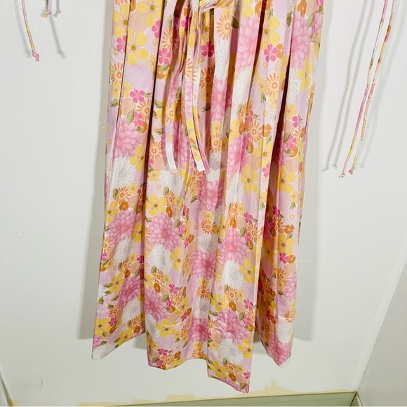NEW For Love And Lemons Carrie Midi Dress Pink Floral Bohemian Cottagecore - Picture 11 of 12